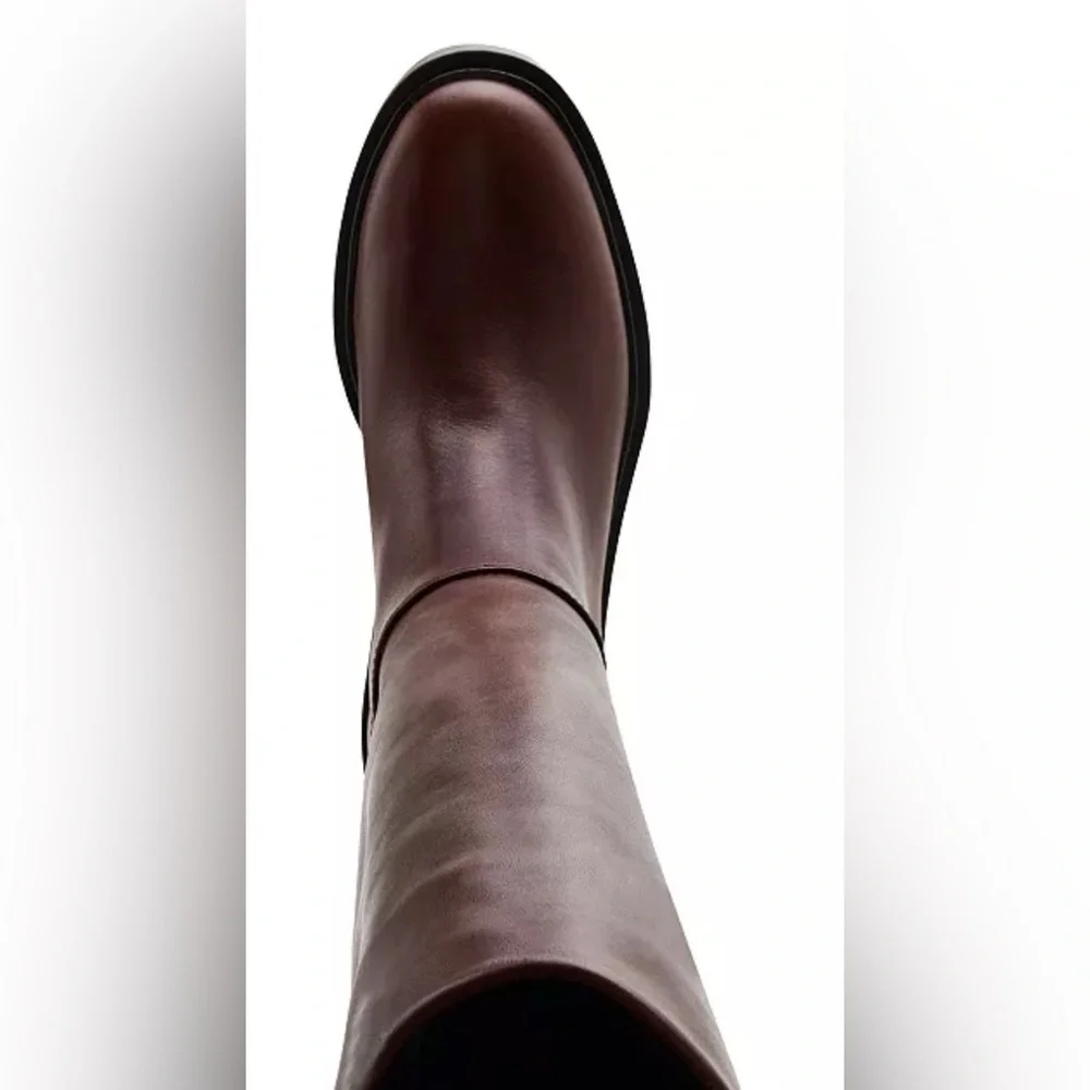 Steve Madden Size 7.5 Women Brown Leather Gaige Riding Boots New MSRP $200 NWT